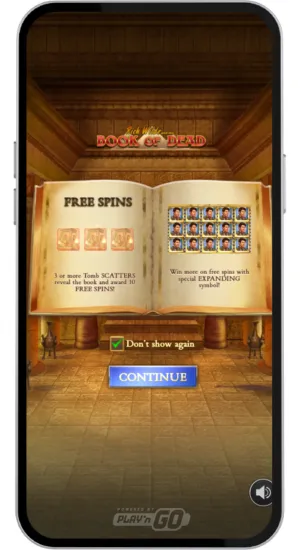 Book of Dead Mobile Startscreen