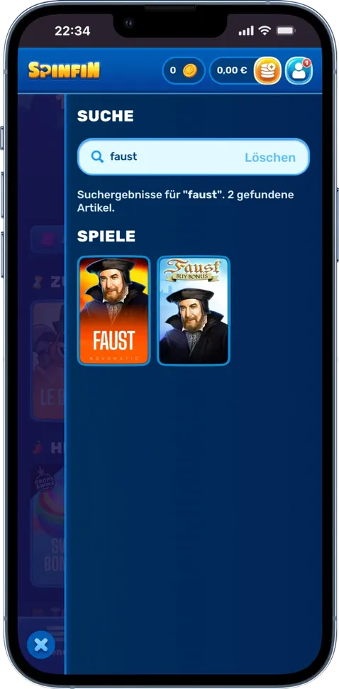 Slot wählen und spielen